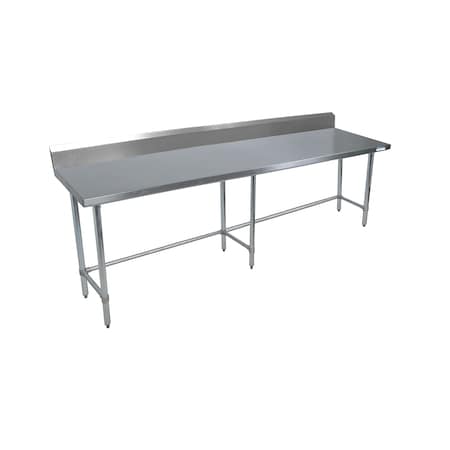 Bk Resources Stainless Steel Work Table W/Open Base, Plastic Feet 5 Riser 84"Wx30"D SVTR5OB-8430